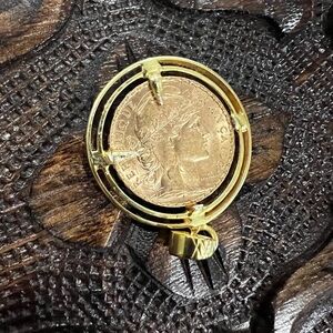 Antique (1911) 22kt French GOLD Pendant Necklace